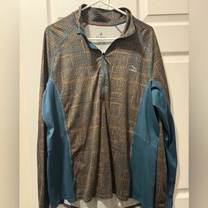 L.L. Bean Men’s Teal and Tan Patterned Pullover
